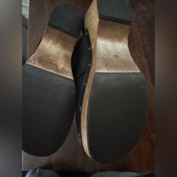 Anthropologie Silent D Georgia Slingback Heeled Black Clogs - Picture 4 of 5